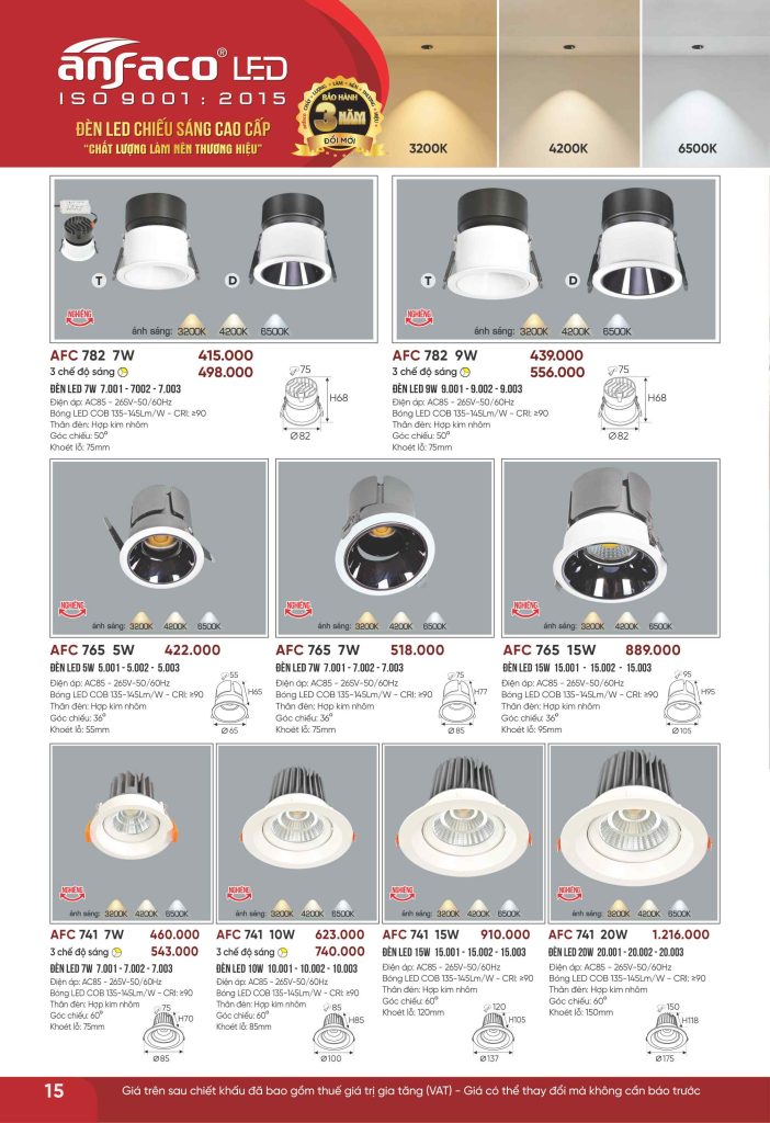 AFC 765 LED 5W 4 Catalogue Anfaco 2026, trang 015