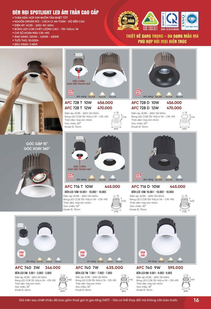 AFC 740 LED 3W 4 Catalogue Anfaco 2026, trang 016
