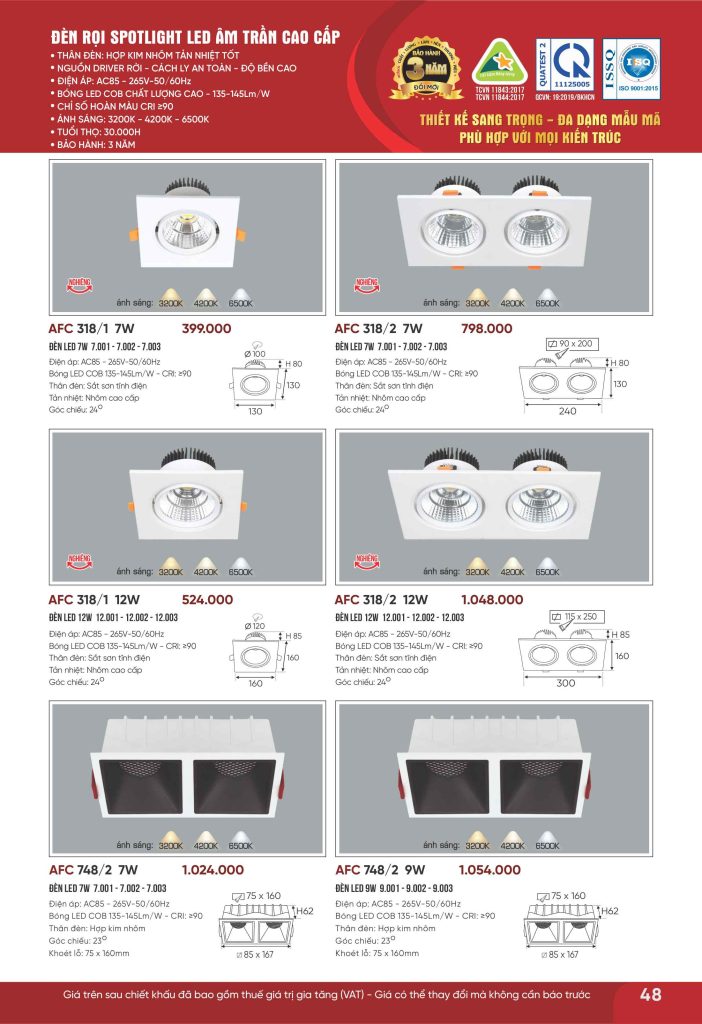 AFC 318/1 LED 12W 4 Catalogue Anfaco 2026, trang 048