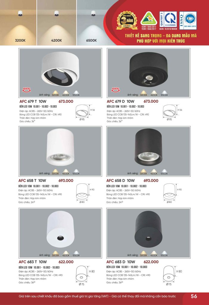 AFC 683 T LED 10W 4 Catalogue Anfaco 2026, trang 056