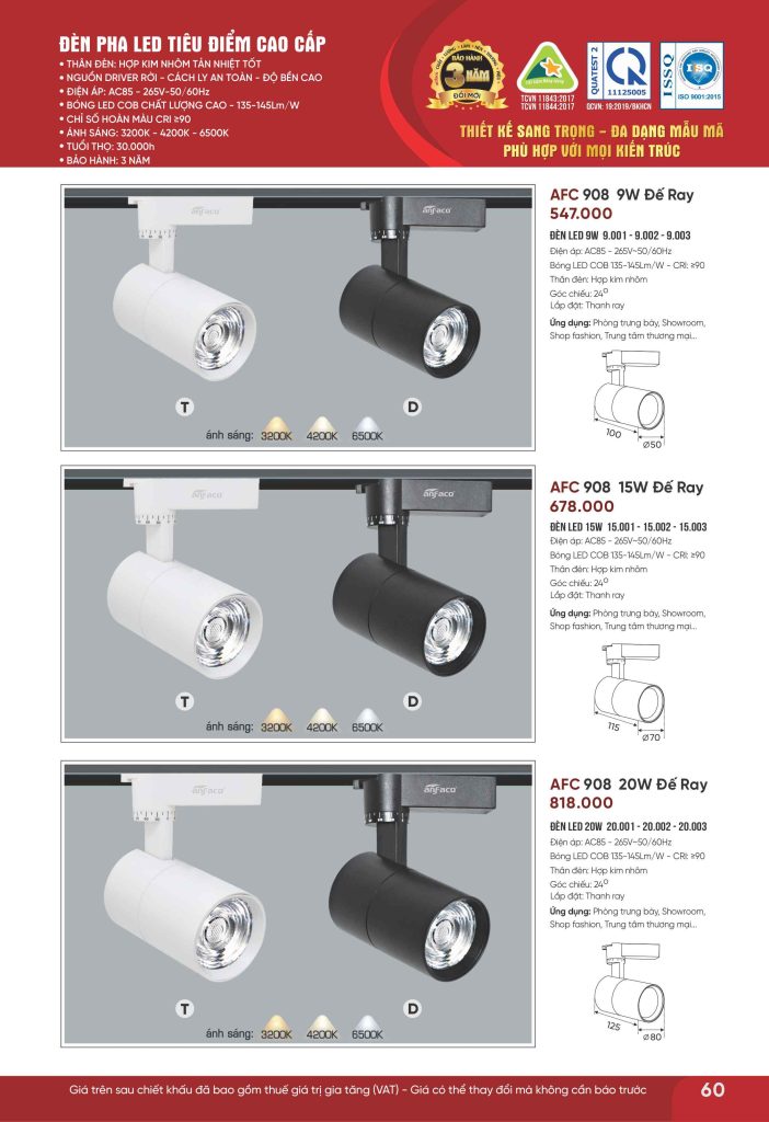 AFC 908 D LED 20W 4 Catalogue Anfaco 2026, trang 060