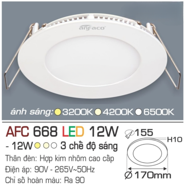 ĐÈN LED PANEL TRÒN AFC 668 LED 15W ANFACO 13