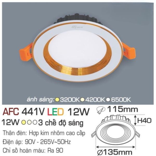 Đèn LED âm trần AFC 441V LED 9W Anfaco 4