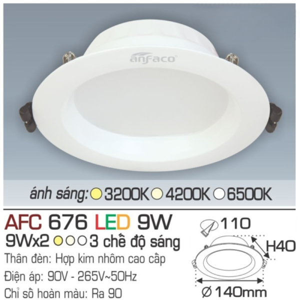 Đèn LED Âm Trần Downlight AFC 676 LED 7W Anfaco 4