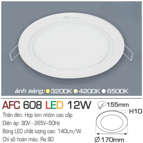 Đèn LED panel AFC 608 LED 8W Anfaco 13