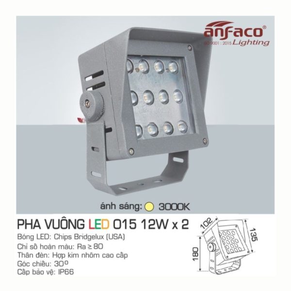 AFC PHA VUÔNG LED 015 -12W x 2 4