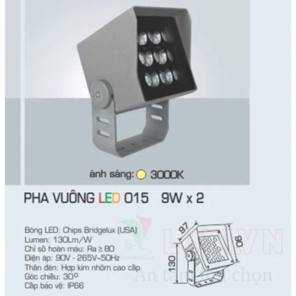 AFC PHA VUÔNG LED 015 -9W x 2 4
