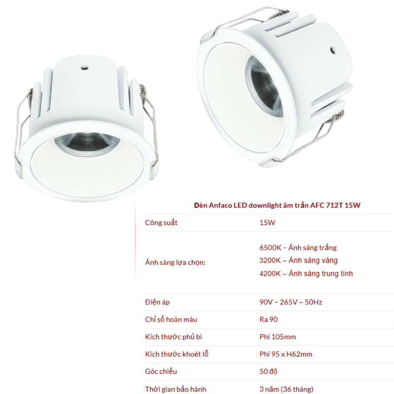 AFC 712 T LED 15W AFC 712 T LED 7W 5