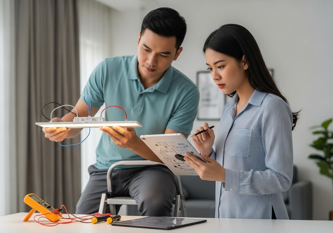 3. Kiểm tra tính tương thích của đèn và nguồn điện