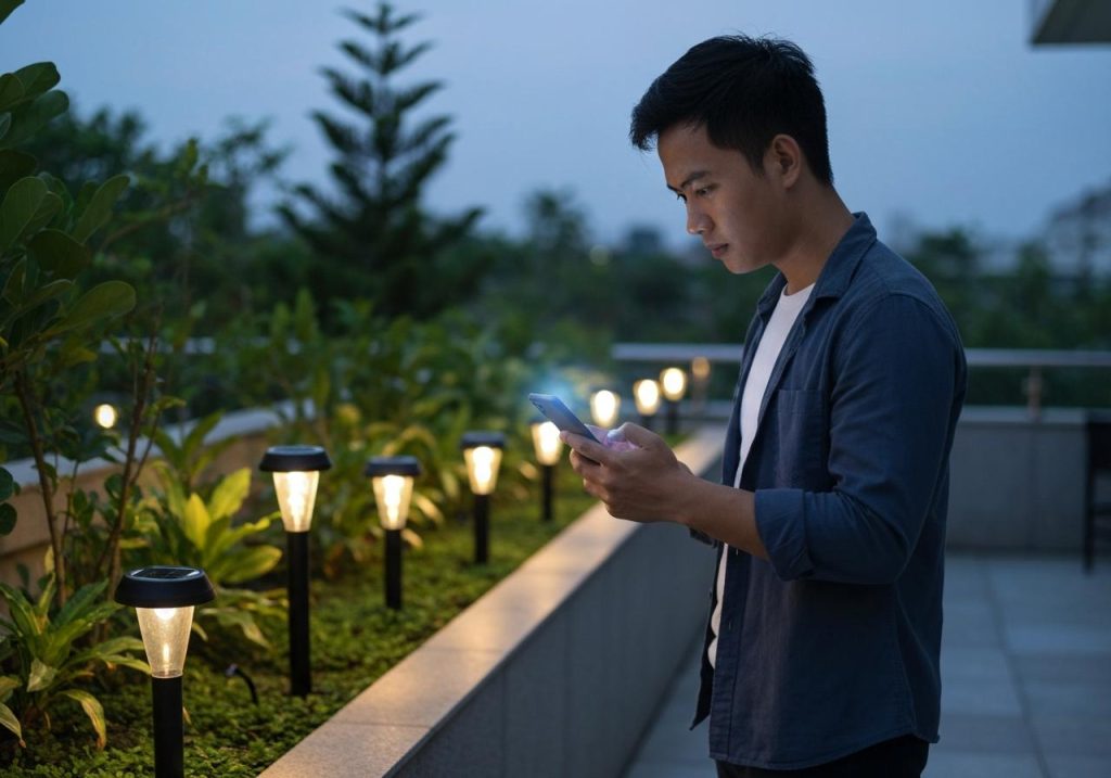 Hướng dẫn điều khiển đèn năng lượng mặt trời bằng điện thoại 20 Điều khiển đèn năng lượng mặt trời bằng điện thoại