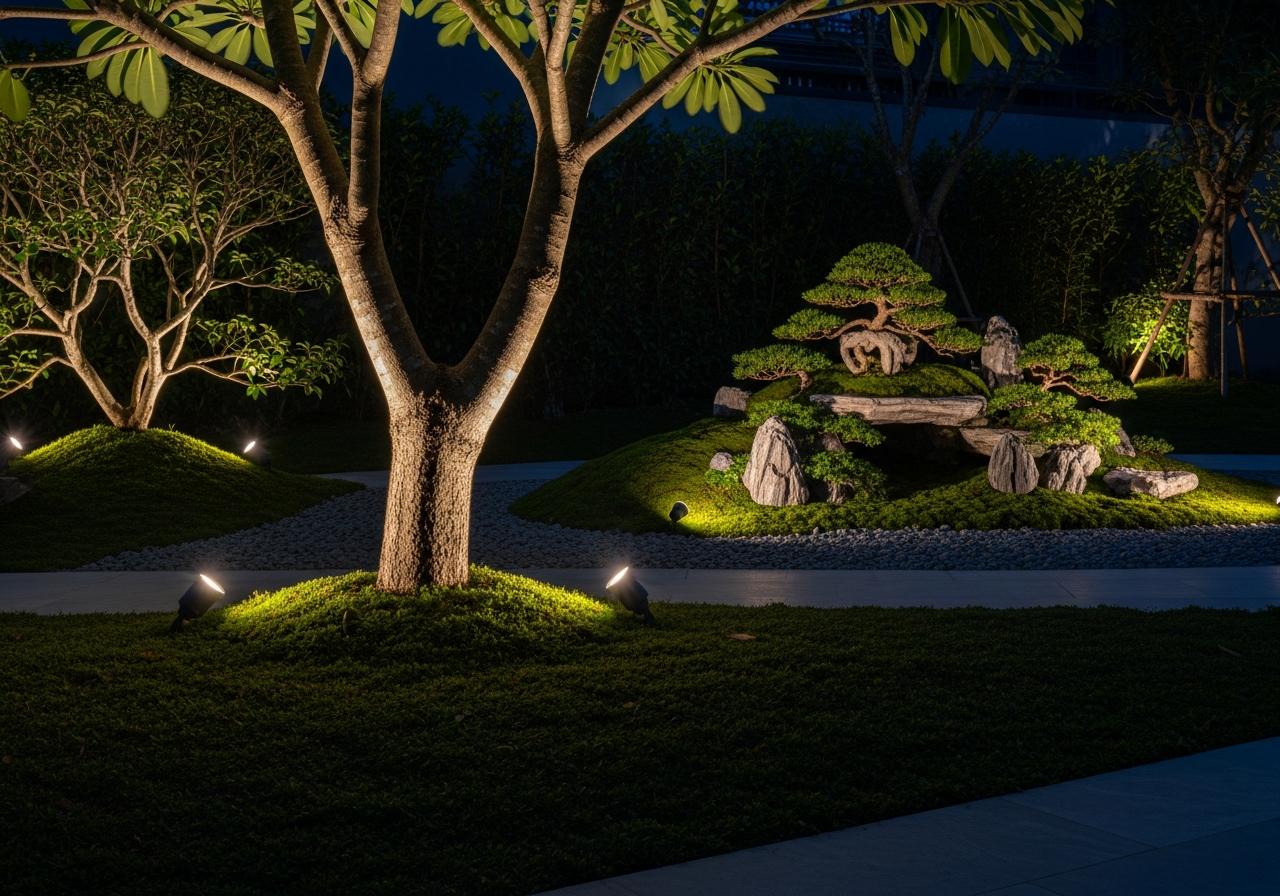 3. Chiếu sáng gốc cây và tiểu cảnh (Landscape Features)