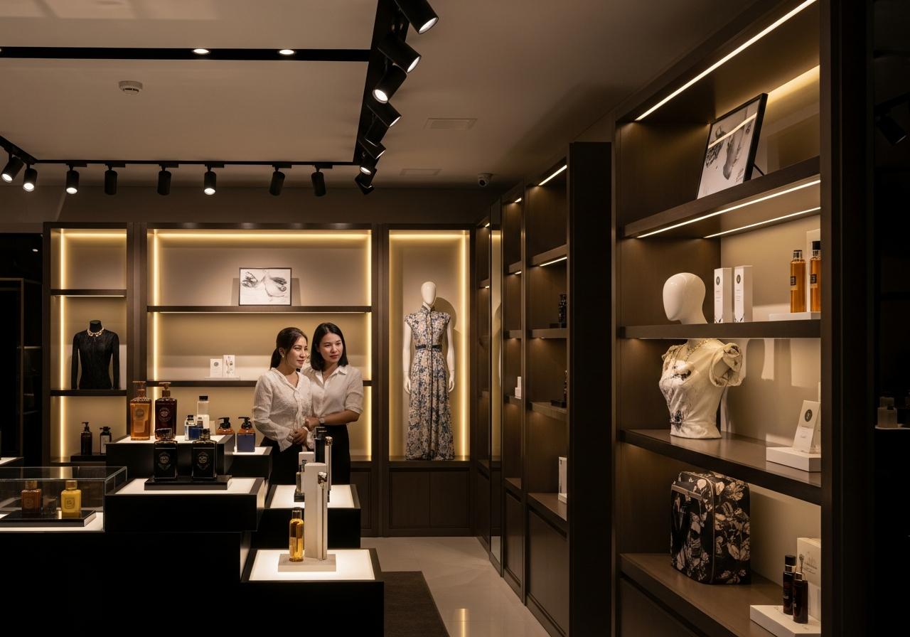 Nghệ thuật chiếu sáng đa lớp (Layered Lighting) cho cửa hàng
