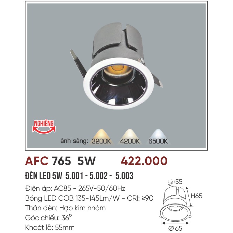 p016-b03-thong-so AFC 765 LED 5W 4