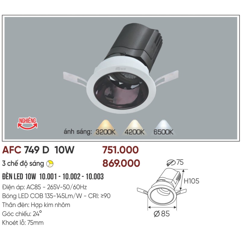 p023-b02-thong-so AFC 749 D LED 10W - 3 màu 4