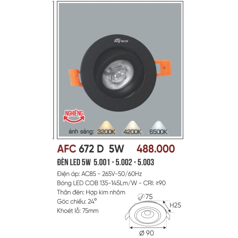 p033-b10-thong-so AFC 672 D LED 5W 4