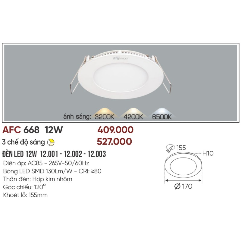 p035-b02-thong-so ĐÈN LED PANEL TRÒN AFC 668 LED 12W ANFACO - 3 màu 4