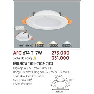 AFC 674T LED 7W - 3 màu 5