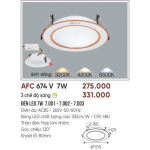 AFC 674V LED 7W - 3 màu 5