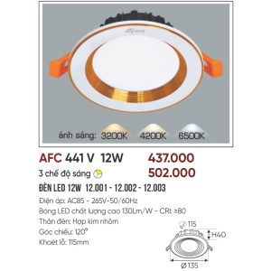 AFC 441V LED 12W - 3 màu 5