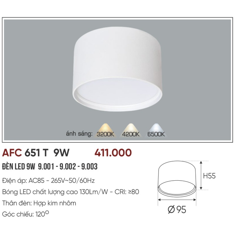p055-b01-thong-so AFC 651 T LED 9W 4