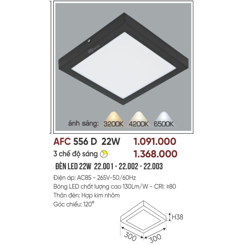 p064-b07-thong-so AFC 556 Đen LED 22W 4